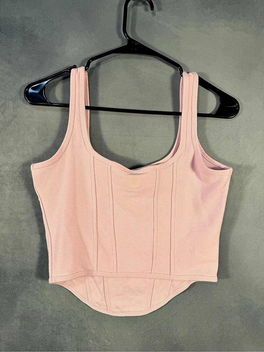 PINK Ribbed Tank Top Size Large - Picture 2 of 4